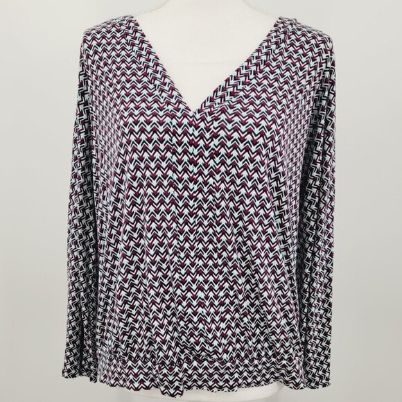 Lascana Turquoise Retro Print Flare Sleeve Top - Picture 6 of 10